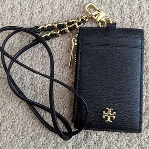 Authentic Tory Burch card holder lanyard